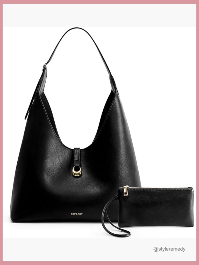 Slouchy Hobo Bag With Wallet, Large Pu Leather Shoulder Tote Purse